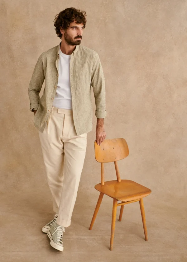 Chemise Charlie Seersucker Coton Lin