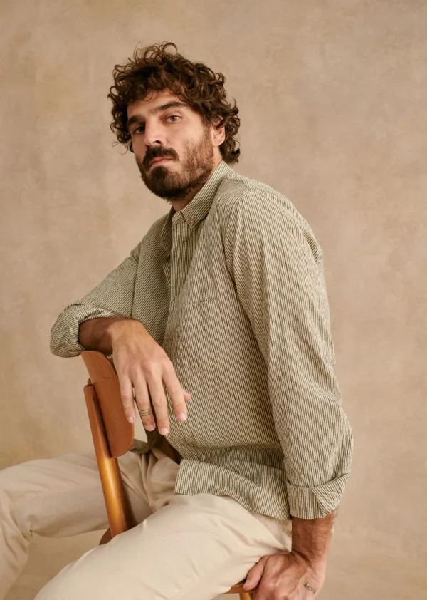 Chemise Charlie Seersucker Coton Lin