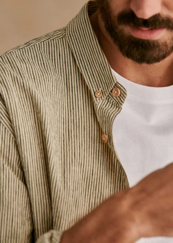 Chemise Charlie Seersucker Coton Lin