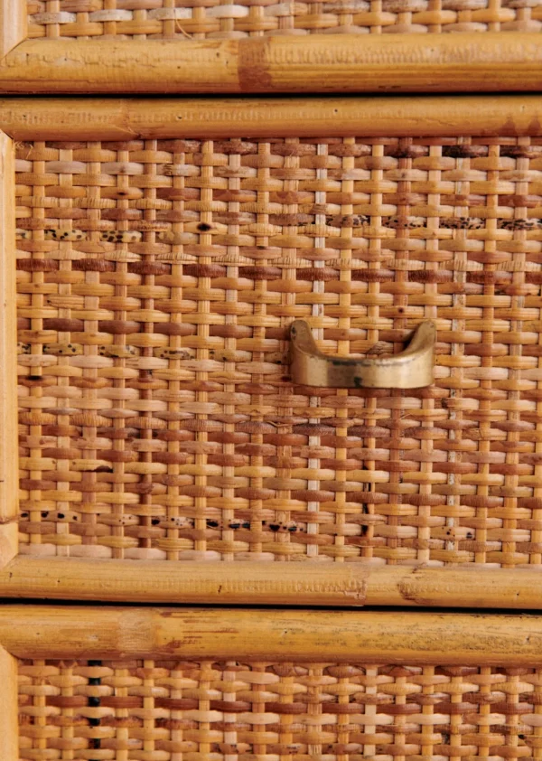 Console En Rotin Et Bambou Vintage