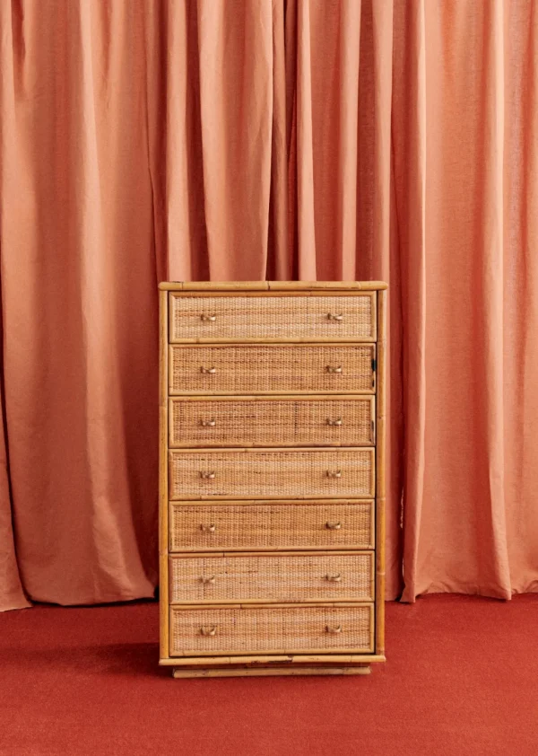 Console En Rotin Et Bambou Vintage