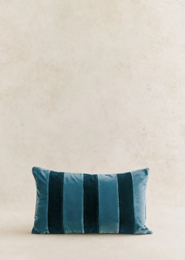 Coussin Rayures Velours - Petit Modèle