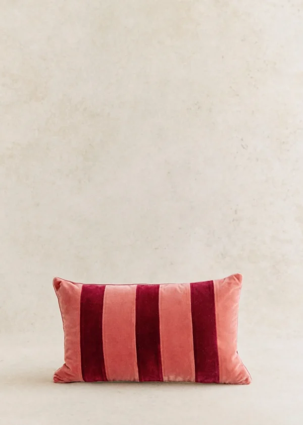 Coussin Rayures Velours - Petit Modèle
