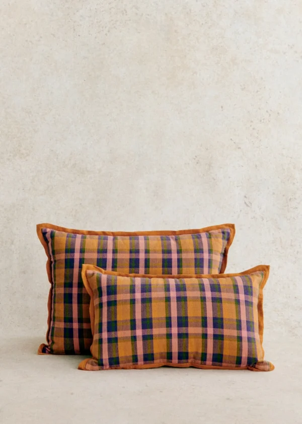 Coussin Tissé Madras -  Grand Modèle