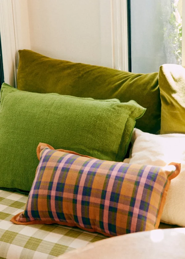 Coussin Tissé Madras -  Petit Modèle