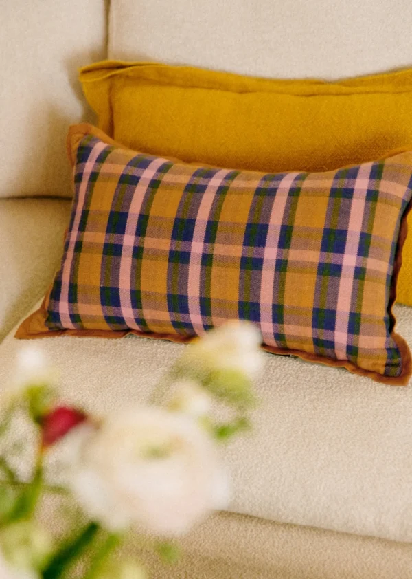 Coussin Tissé Madras -  Petit Modèle