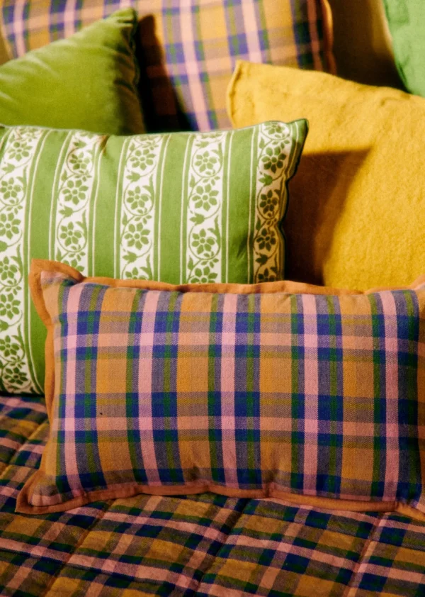 Coussin Tissé Madras -  Petit Modèle