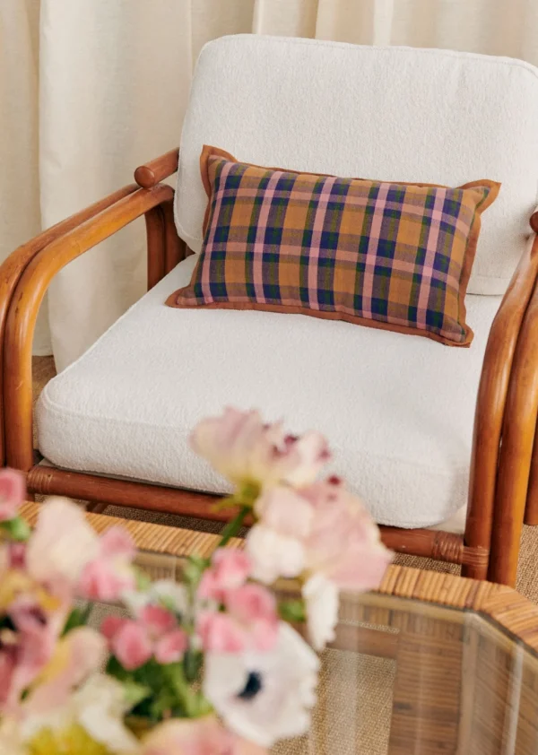 Coussin Tissé Madras -  Petit Modèle
