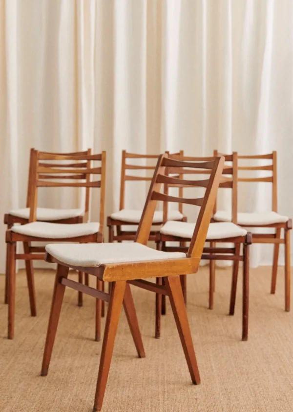 Lot De 6 Chaises Années 1960