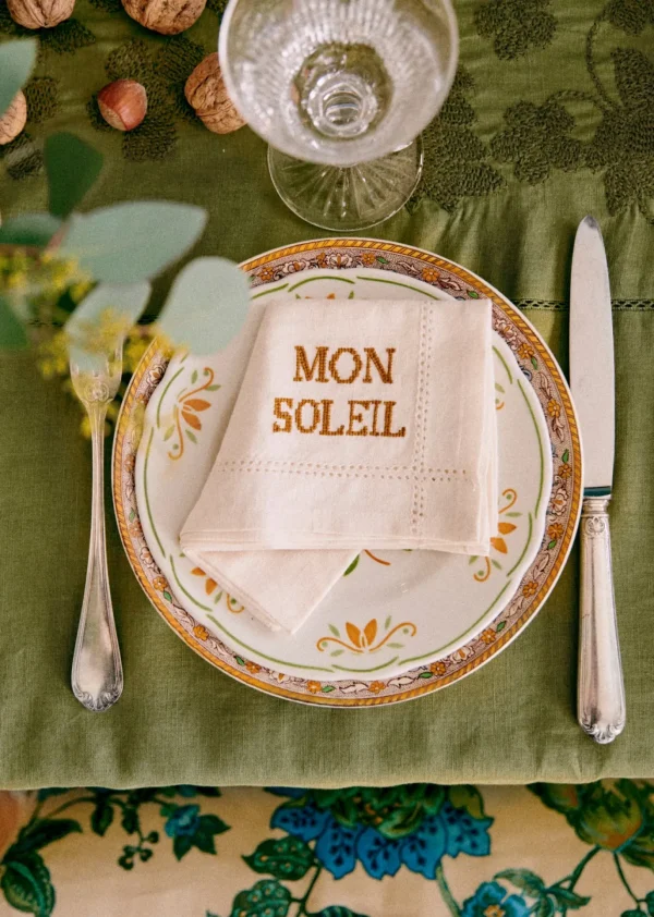 Set De 4 Serviettes - Les Mots Brodés