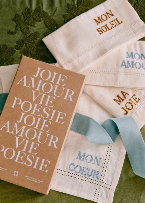 Set De 4 Serviettes - Les Mots Brodés