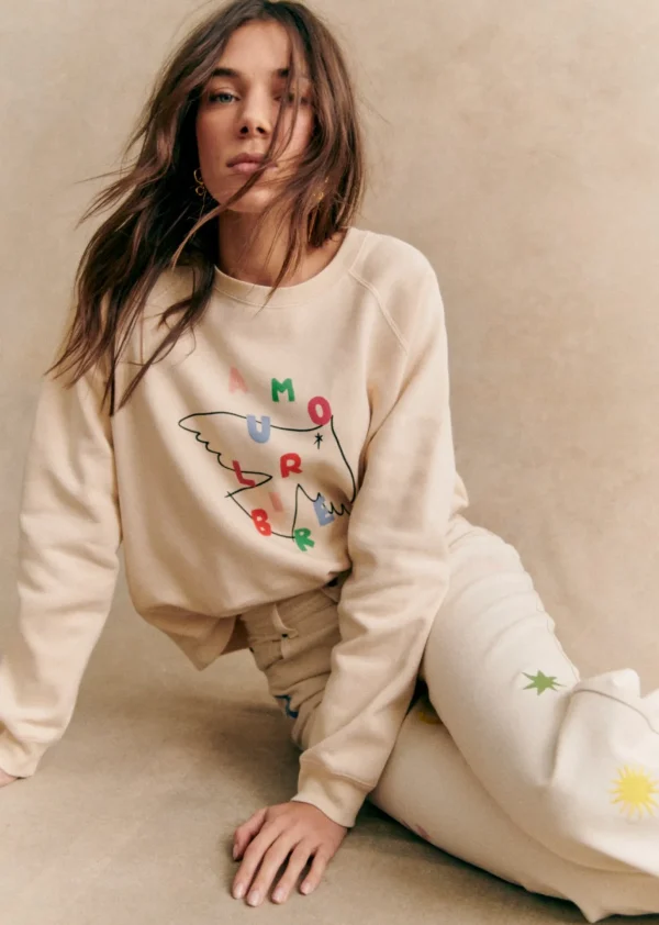 Sweat-Shirt Amour Libre Oiseau - Sézane X Pangea