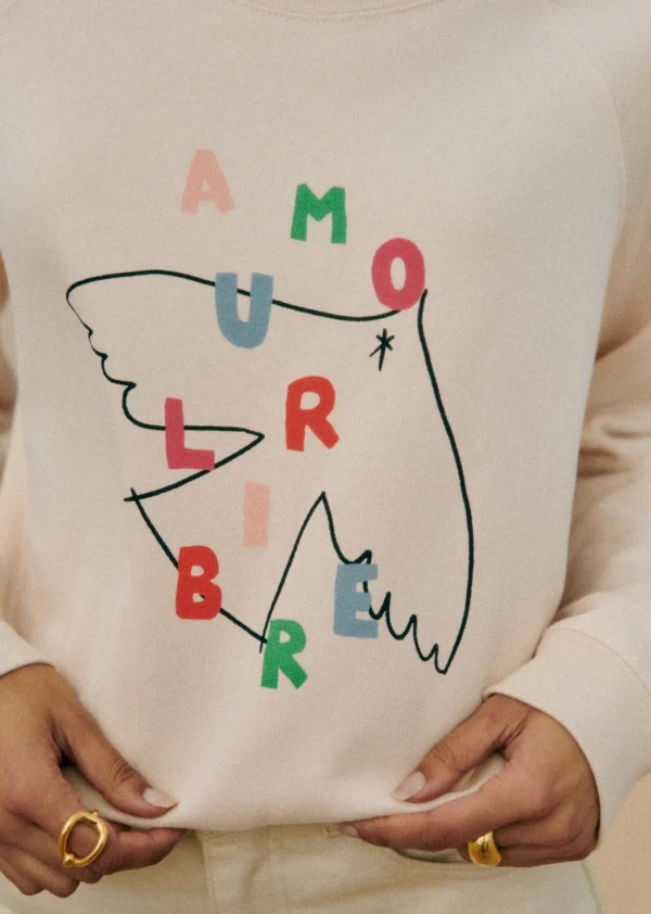 Sweat-Shirt Amour Libre Oiseau - Sézane X Pangea