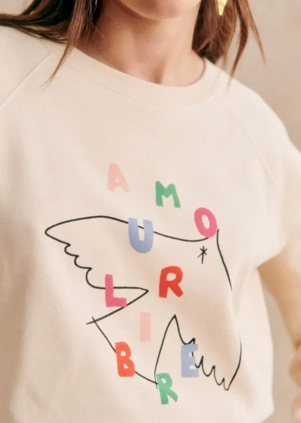 Sweat-Shirt Amour Libre Oiseau - Sézane X Pangea