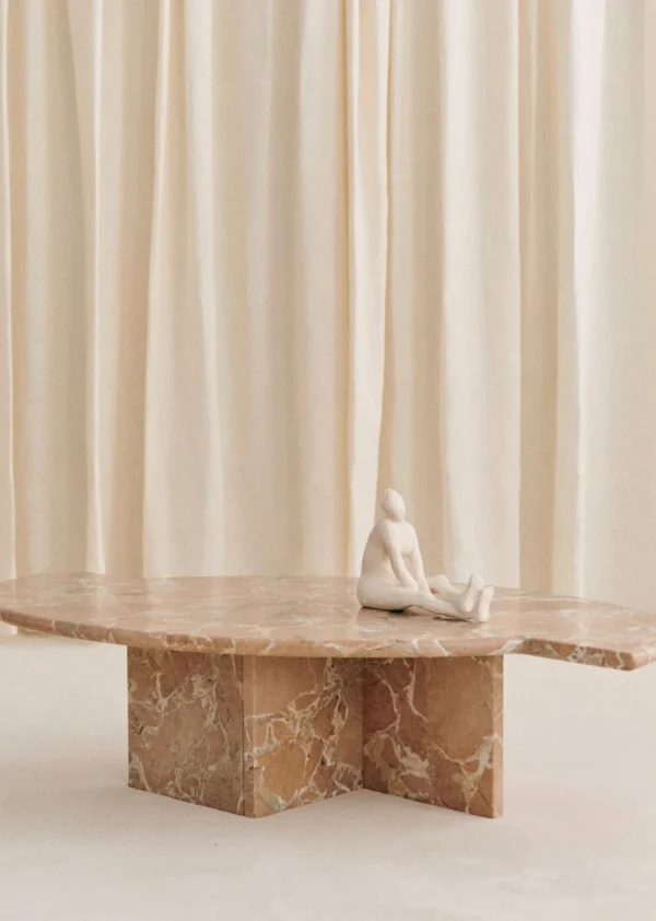 Table Basse Design Italien Vintage En Marbre Rose