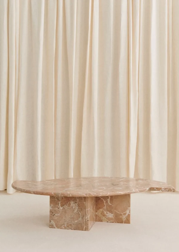 Table Basse Design Italien Vintage En Marbre Rose