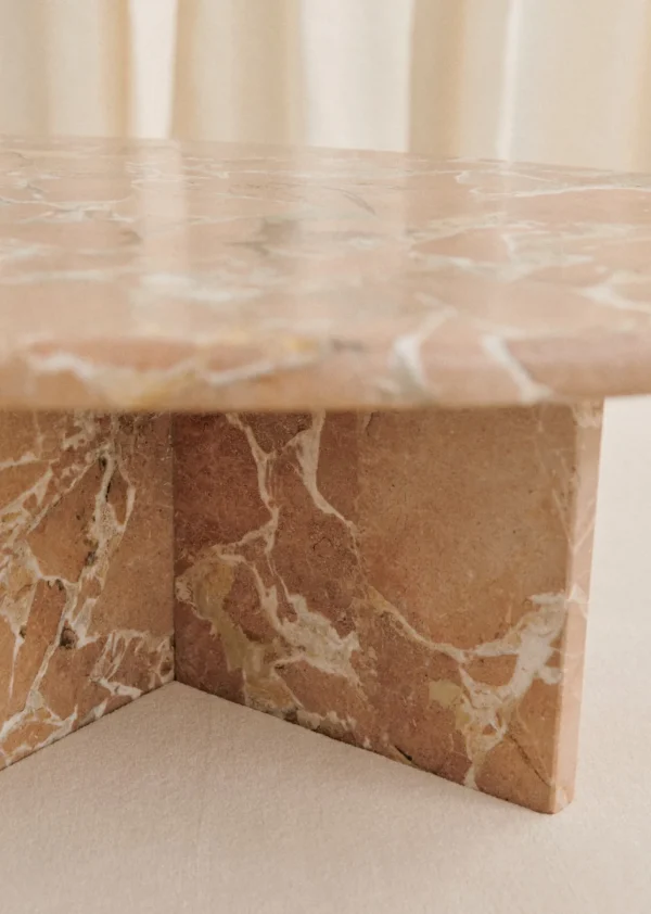 Table Basse Design Italien Vintage En Marbre Rose